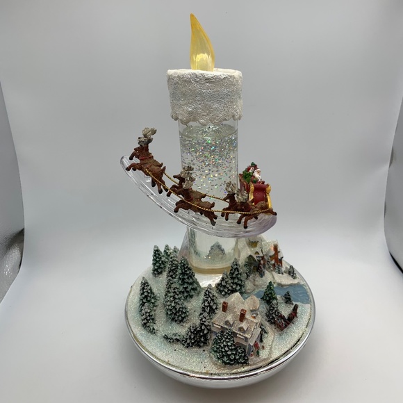 Bradford Exchange Thomas Kinkade Warm Glow of Christmas Candle Centerpiece Works - Picture 8 of 16
